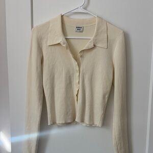 Sunday Best Ivory Button-Up Top